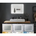 Paulmann Spejl med belysning MIRRA LED 80 X 60CM / WIDE firkantet, CCT Switch, med touch-dæmper, med varmefunktion IP44, hvid dæmpbar