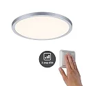 Paulmann LED Recessed Panel AERO VariFit DIM, round, IP44, Ø 23cm, 18W 3000K, 3-step dimmable, chrome matt