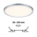 Paulmann LED Recessed Panel AERO VariFit DIM, round, IP44, Ø 23cm, 18W 3000K, 3-step dimmable, chrome matt