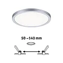 Paulmann LED Recessed Panel AERO VariFit DIM, round, IP44, Ø 17.5cm, 15W 4000K, 3-step dimmable, chrome matt