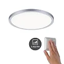 Paulmann LED Recessed Panel AERO VariFit DIM, round, IP44, Ø 23cm, 18W 4000K, 3-step dimmable, chrome matt