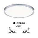 Paulmann LED Recessed Panel AERO VariFit DIM, round, IP44, Ø 23cm, 18W 4000K, 3-step dimmable, chrome matt