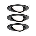 Indbygningslampe NOVA PLUS COIN svingbar, sæt med 3 IP65, dæmpbar 6W 470lm 2700K CRI >80