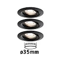 Paulmann Indbygningslampe NOVA MINI COIN sæt med 3 IP23, 4W 310lm 2700K 38° 38° CRI >80