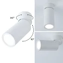 Loftlampe TURNAL COIN, hvid mat dæmpbar
