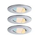 recessed luminaire CALLA swivelling, set of 3 IP65, chrome matt dimmable 5W 430 | 550lm 3000K 100° 100° CRI >80