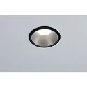 Paulmann recessed luminaire COLE round, rigid, set back GU10 IP23, black matt, silver dimmable CRI >80