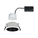Paulmann Indbygningslampe COLE COIN LED stiv IP44, sort mat, hvid dæmpbar 6,5W 460lm 2700K 100° 100° CRI >80