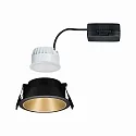 Paulmann Indbygningslampe COLE COIN LED stiv IP44, guld mat, sort dæmpbar 6,5W 460lm 2700K 100° 100° CRI >80