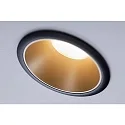 Paulmann Indbygningslampe COLE COIN LED stiv IP44, guld mat, sort dæmpbar 6,5W 460lm 2700K 100° 100° CRI >80