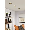Paulmann Indbygningslampe COLE COIN LED stiv IP44, guld mat, sort dæmpbar 6,5W 460lm 2700K 100° 100° CRI >80