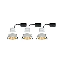 Paulmann Set of 3 Recessed spot LED COLE IP44, fixed, with LED COIN Module, 230V, 6.5W 2700K460lm 100°, 3-step dimmable