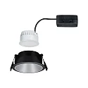 Paulmann Indbygningslampe COLE COIN LED stiv IP44, sort, sølv dæmpbar 6,5W 460lm 2700K 100° 100° CRI >80