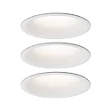 Indbygningslampe CYMBAL COIN LED stiv, sæt med 3 IP44, hvid mat dæmpbar 19,4W 463lm 2700K 38° 38° CRI >80
