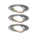 recessed luminaire BASE COIN swivelling, set of 3, switchable IP20, brushed iron  15W 370lm 3000K 100° 100° CRI > 80