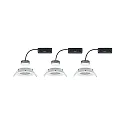 Paulmann Paulmann Indbygningslampe LED Coin Slim, IP23, rund, 6,8W, sæt af 3 dæmpbar og drejelig, hvid
