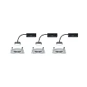 Paulmann Paulmann Indbygningslampe LED Coin Slim, IP44, firkantet, 6,8W, sæt af 3 dæmpbar, aluminium
