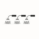 Paulmann Paulmann Recessed luminaire LED Coin Slim, IP23, round, 6,8W, set of 3 dimmable and swiveling, aluminum
