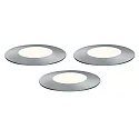 Paulmann Paulmann Plug&Shine sæt af 3 Gulvindbygningslampe Floor Mini IP65 3x2,5W 55mm sølv, 3000K sæt af 3