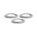 Paulmann Paulmann Plug&Shine sæt af 3 Gulvindbygningslampe Floor Mini IP65 3x2,5W 55mm sølv, 3000K sæt af 3