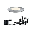 Paulmann Paulmann Plug&Shine sæt af 3 Gulvindbygningslampe Floor Mini IP65 3x2,5W 55mm sølv, 3000K sæt af 3