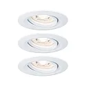 Set of 3 LED Recessed luminaire NOVA MINI with Module COIN, swivelling, white matt