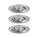 Paulmann Indbygningslampe NOVA MINI LED svingbar, sæt med 3 IP23, jern børstet  310lm 2700K 38° 38° CRI >80