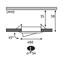 Paulmann Indbygningslampe NOVA MINI LED svingbar, sæt med 3 IP23, jern børstet  310lm 2700K 38° 38° CRI >80