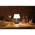 Paulmann Solar bordlampe LILLESOL med batteri, med træk-koblingskæde IP44, rustfrit stål dæmpbar