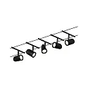 Rebsystem WIRE SYSTEMS DC CUP sæt med 5 GU5,3, chrom, sort mat 