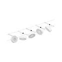 Paulmann Rebsystem LED WIRE SYSTEMS CORDUO CIRCLE rund, sæt med 5, omskiftelig IP20, chrom, hvid mat 