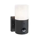 Udendørs wall luminaire TUBS cylindrisk, omskiftelig E27 IP44, grå, mat