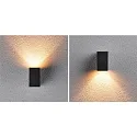 outdoor wall luminaire FLAME UP OR DOWN 1 flame, square, switchable, insect friendly IP44, anthracite 