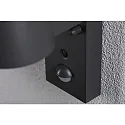 Paulmann outdoor wall luminaire CAPEA with motion detector, switchable, insect friendly IP44, anthracite 