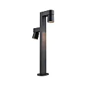 bollard light KIMU 2 SPOT 2 flames, switchable, cardanic swivelling, insect friendly IP44, anthracite 