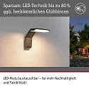 Paulmann Udendørs wall luminaire ZERENA med sensor, insektvenlig, havluftbestandig IP44, antracit 