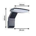 Paulmann Udendørs wall luminaire ZERENA med sensor, insektvenlig, havluftbestandig IP44, antracit 