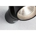 Udendørs wall luminaire CUFF PIR med sensor IP44, antracit, gennemsigtig 
