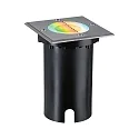 Gulvindbygningslampe FLOOR RGBW firkantet, ZigBee styrbar IP67, sort dæmpbar