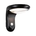 Solar væglampe DISKOLA PIR med sensor IP44, antracit, gennemsigtig 