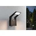 Paulmann Udendørs wall luminaire JUNTEA PIR med sensor IP44, antracit, gennemsigtig 