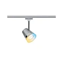 Spot URAIL CONE tunable white, ZigBee styrbar GU10, chrom, chrom mat dæmpbar