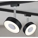 Paulmann Spot URAIL CIRCLE drejelig, vipbar, chrom, sort mat