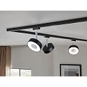 Paulmann URail Spot CIRCLE, 230V, 5W 4000K 160lm 90°, rotatable and tiltable, dimmable, black matt / chrome