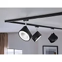 Paulmann Spot URAIL ARENA LED drejelig, vipbar, chrom, sort mat