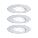 Paulmann Indbygnings loftlampe CALLA IP65 svingbar, CCT Switch, sæt med 3 IP65, hvid mat 