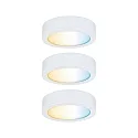 Clever Connect Starter set of 3 LED Furniture spot DISC, 12V DC, 2.1W 2700- 6500K, dimmable, white matt