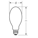 RADIUM LED lyskilde HPM RETROFIT HRL125 840/F/E27 EM omskiftelig mat E27 33W 6000lm 4000K 330° CRI >80 