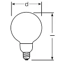 RADIUM Filament Globe lyskilde STAR GLOBE DIM G80/F G80 mat E27 11W 1521lm 2700K 330° CRI >90 dæmpbar