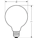 RADIUM Filament Globe lyskilde STAR GLOBE DIM G120/F G120 mat E27 11W 1521lm 2700K 330° CRI >80 dæmpbar